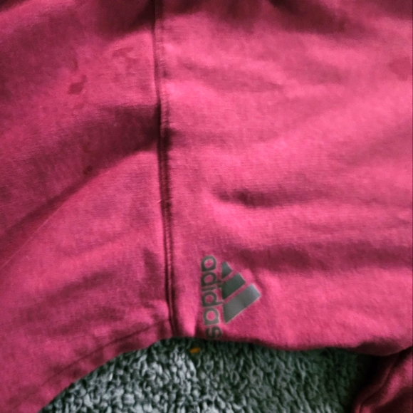 Adidas Burgundy Zip up Jogger Jacket with side pockets and draw string - Picture 2 of 5